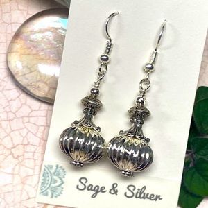NEW  Genie bottle silver earrings chunky Tibetan silver exotic